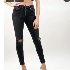 AGOLDE high rise distressed skinny Jean size 29